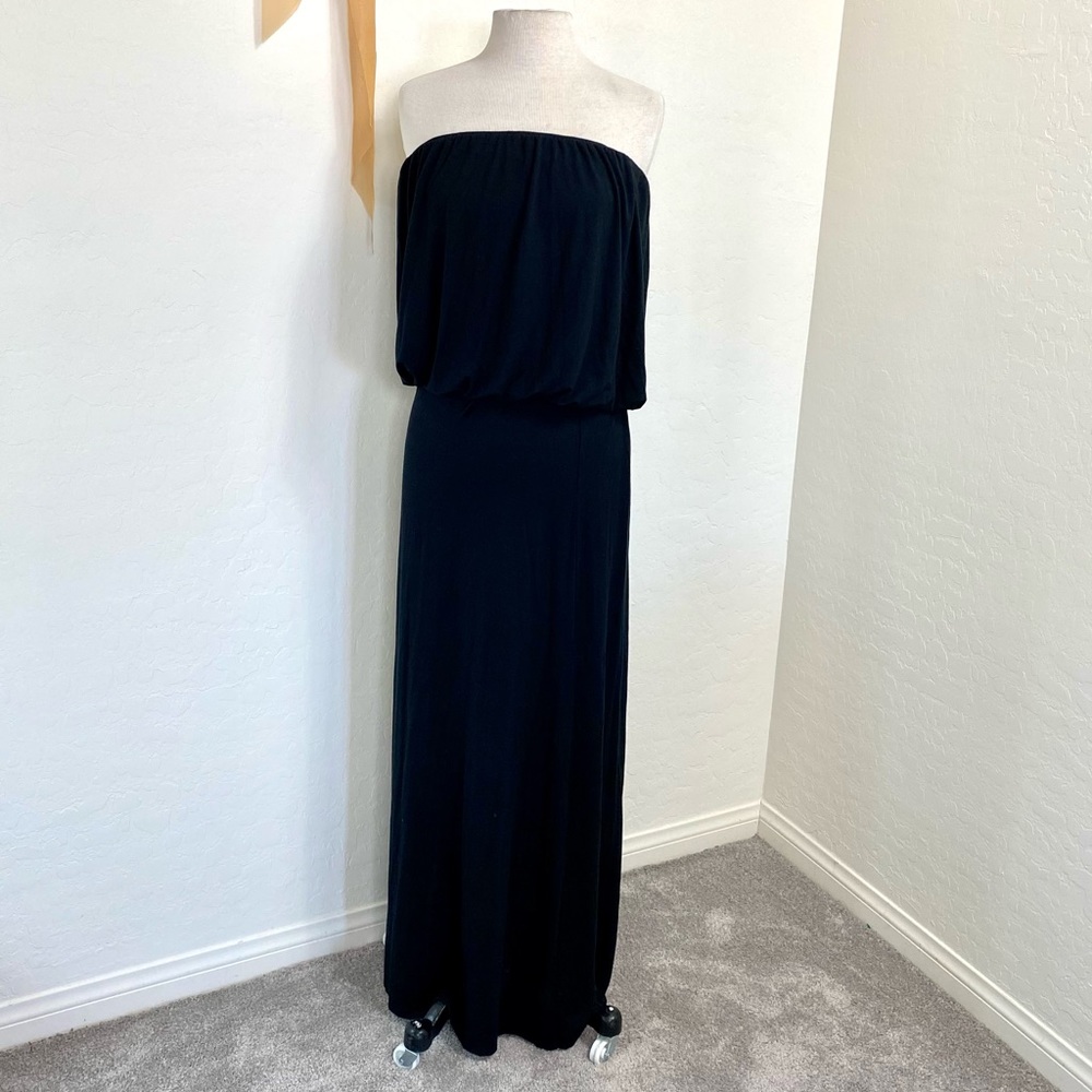 Strapless Dress M black peplum